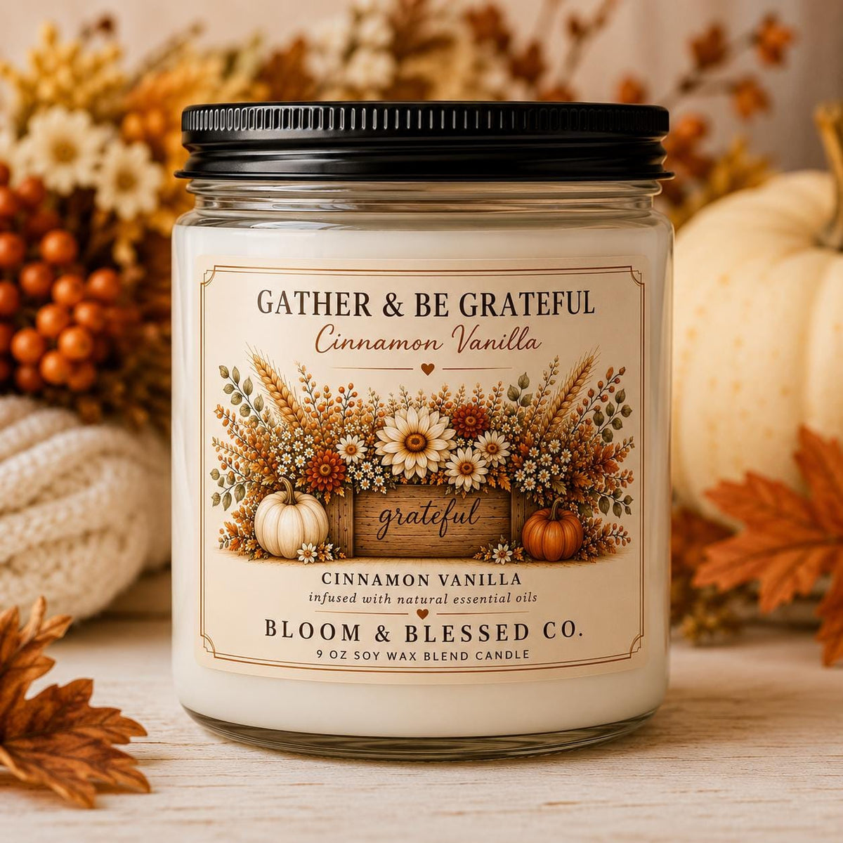 Gather & Be Grateful Cinnamon Vanilla Candle
