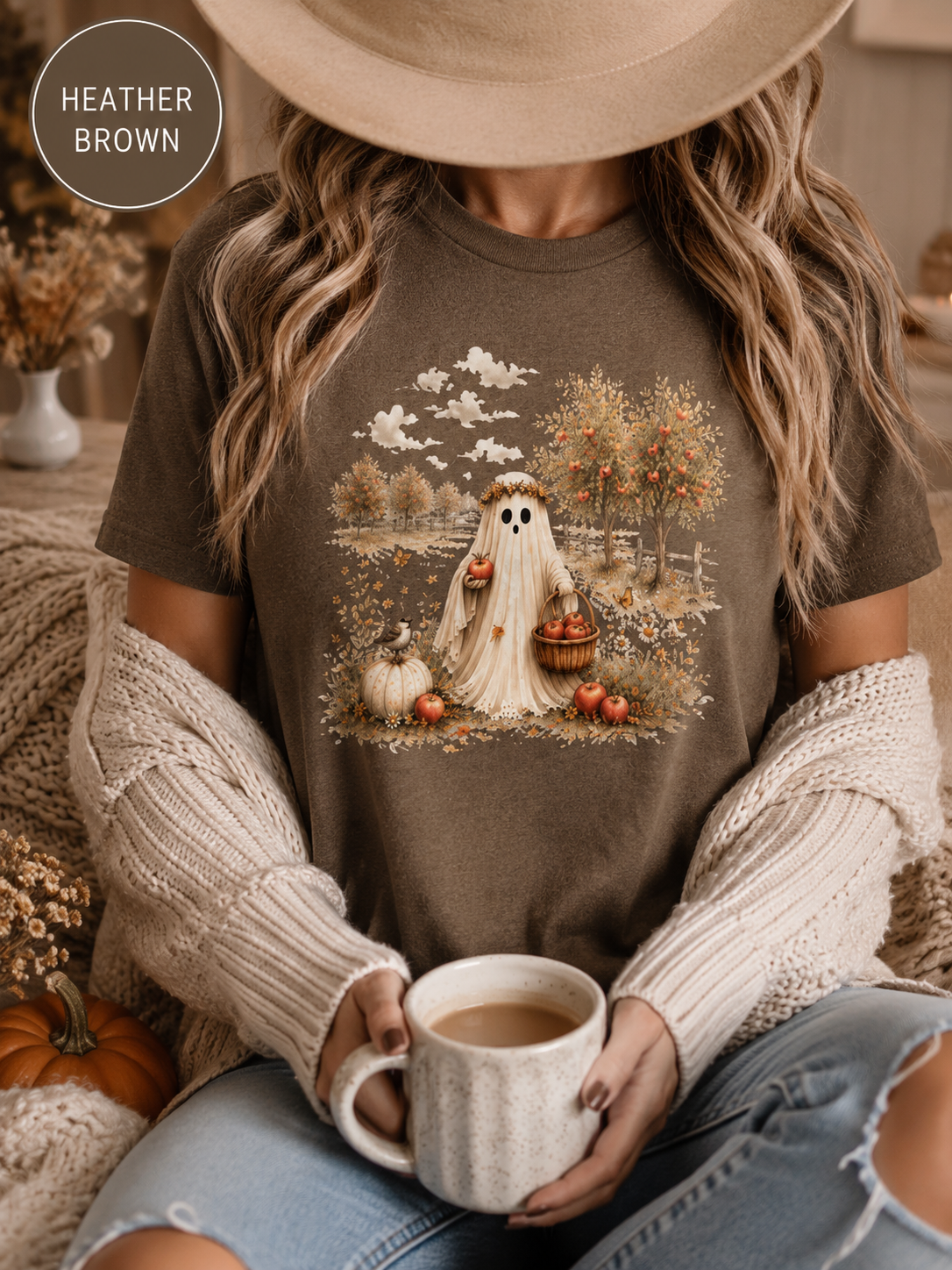 Apple Picking Ghost Autumn Tee