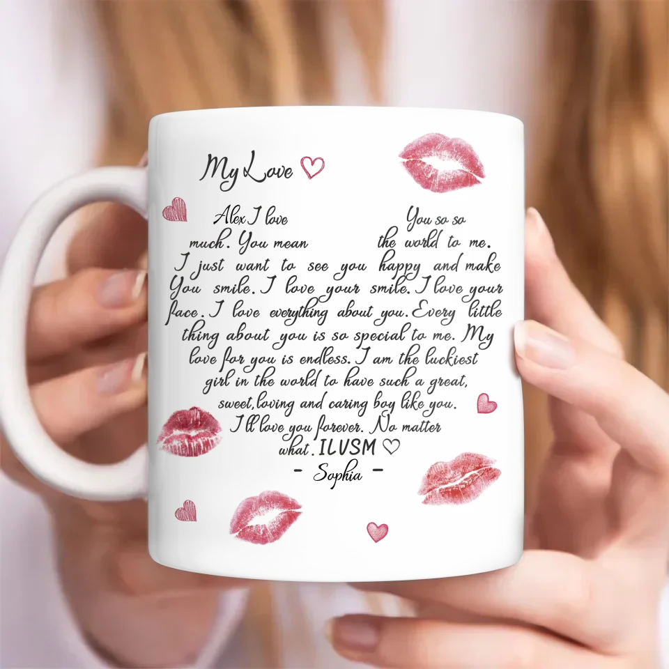 Personalized Love Letter Coffee Mug | Custom Gift for Husband or Boyfriend
