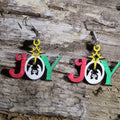 Christmas Joy Wooden Dangle Earrings | Nativity Holiday Jewelry