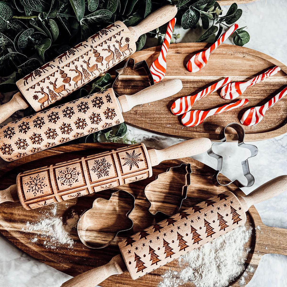 Christmas Engraved Rolling Pin Set