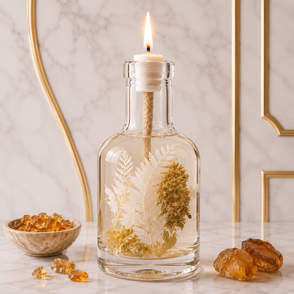 Golden Amber Botanical Oil Candle