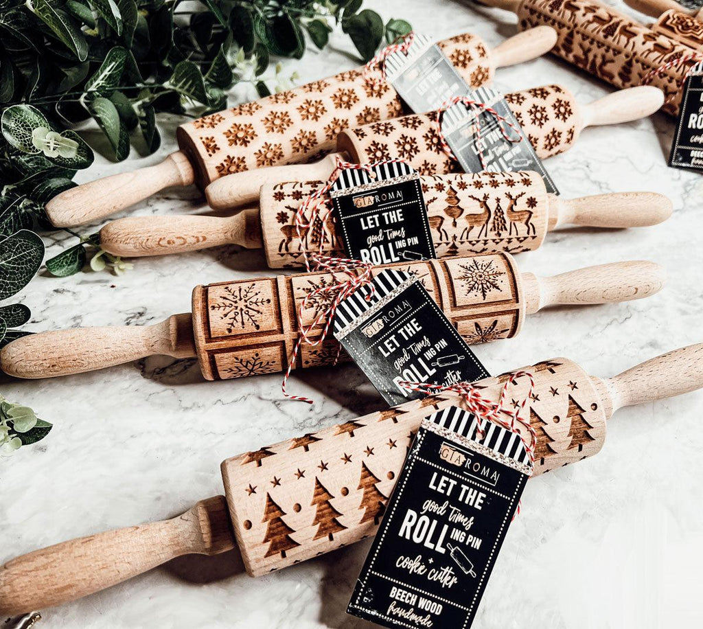 Christmas Engraved Rolling Pin Set