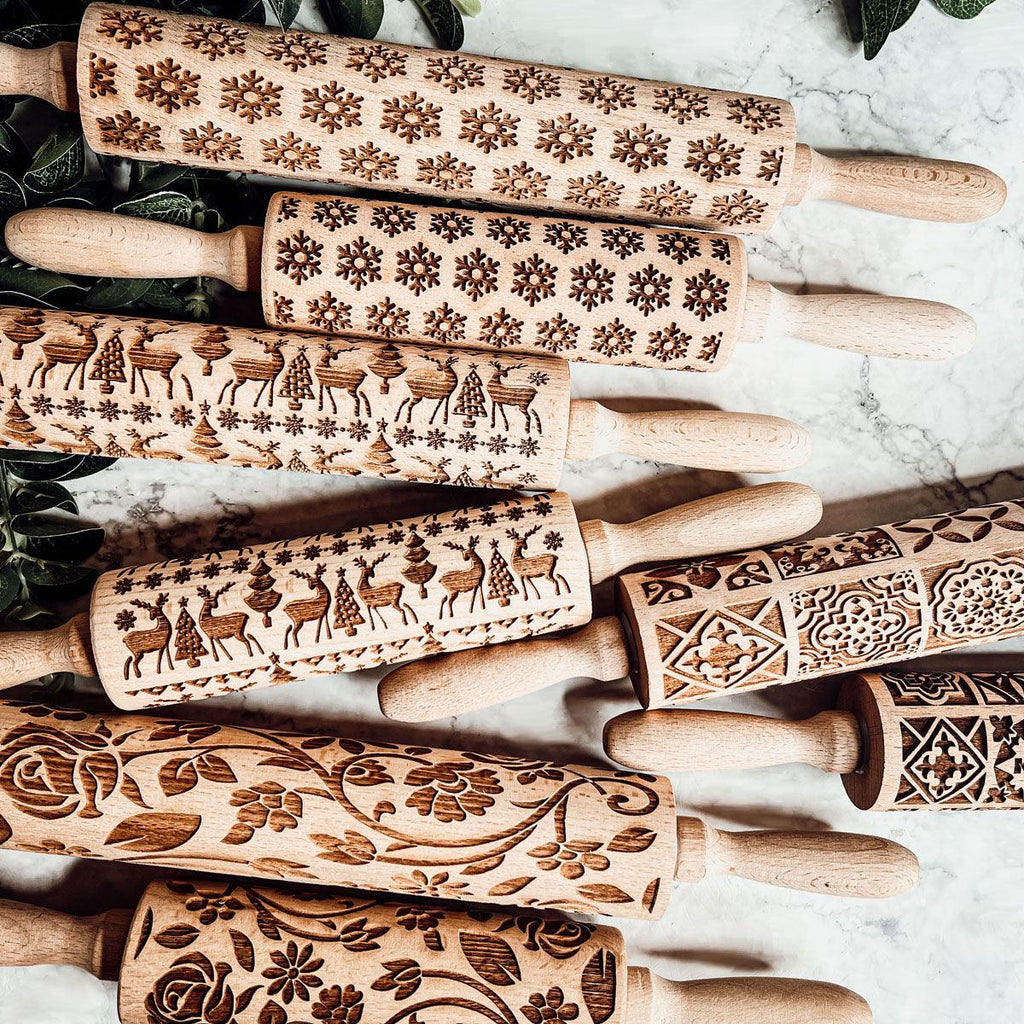 Christmas Engraved Rolling Pin Set