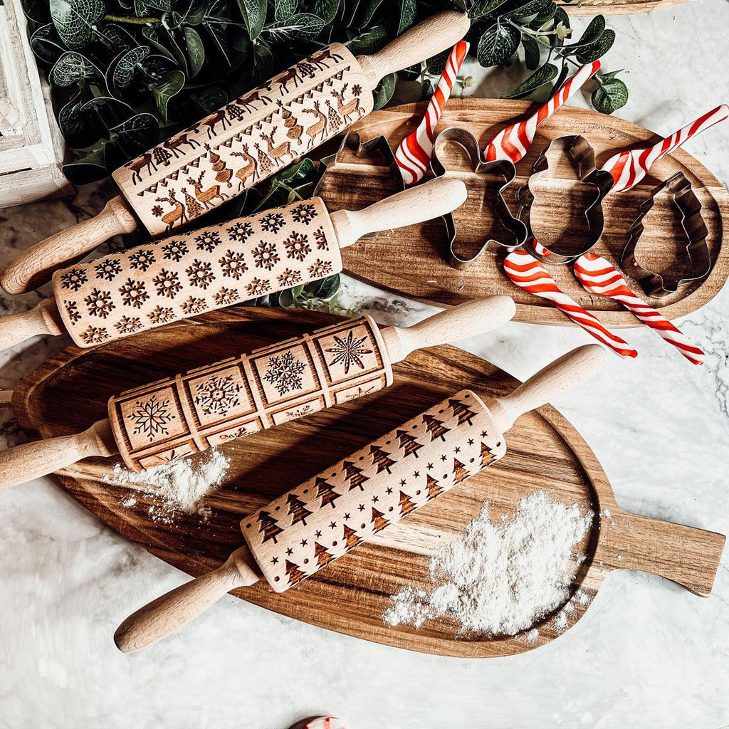 Christmas Engraved Rolling Pin Set