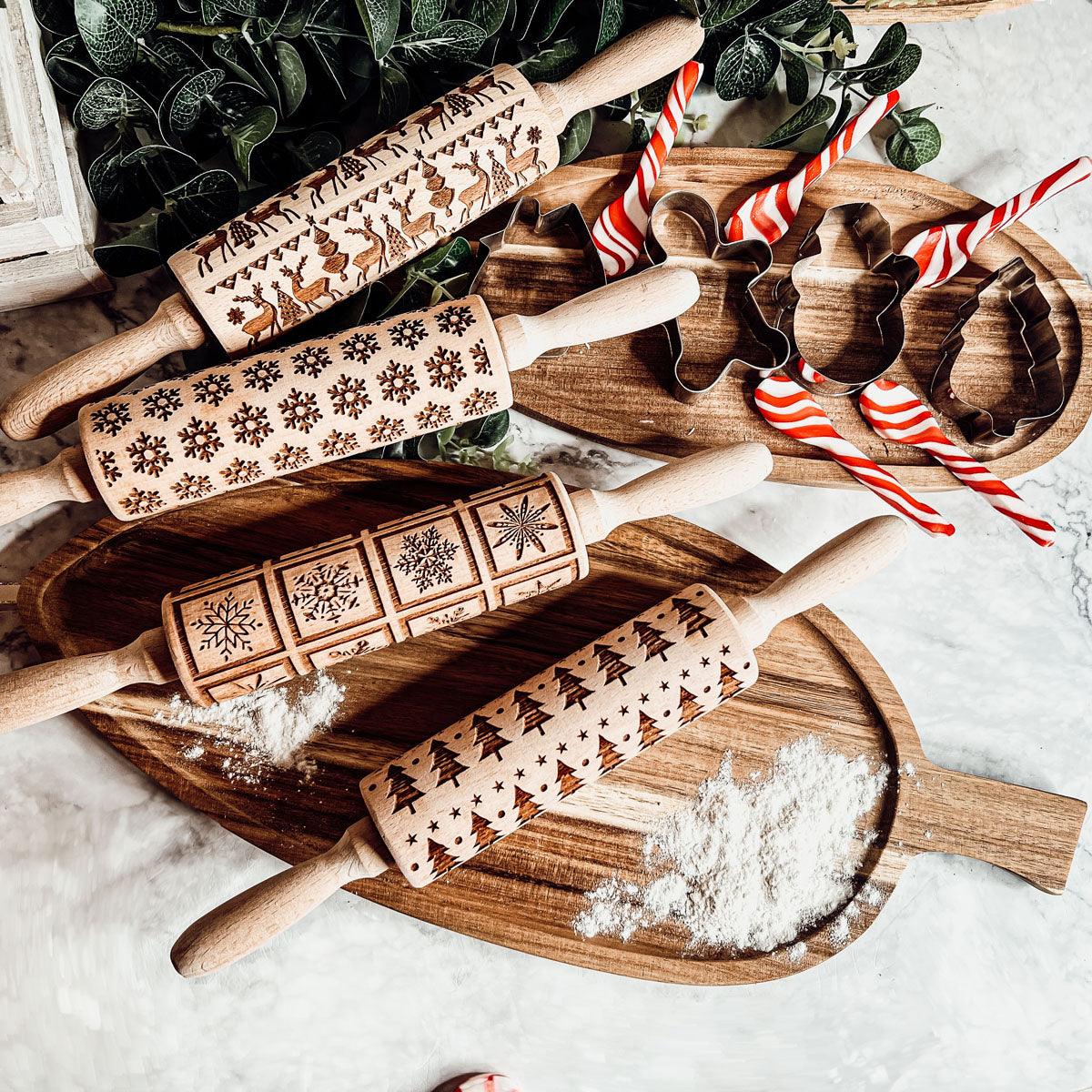 Christmas Engraved Rolling Pin Set