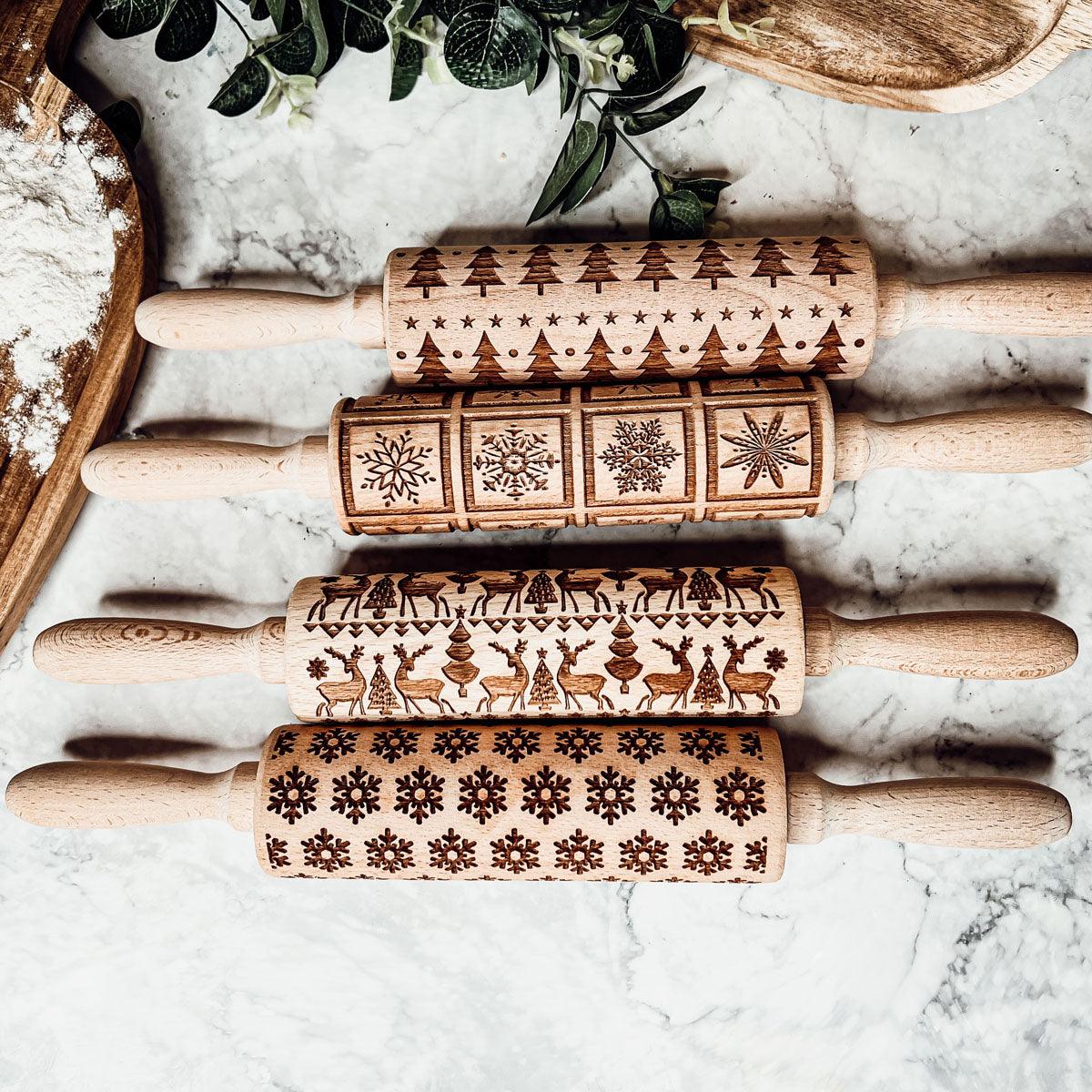 Christmas Engraved Rolling Pin Set