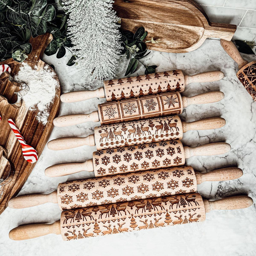 Christmas Engraved Rolling Pin Set