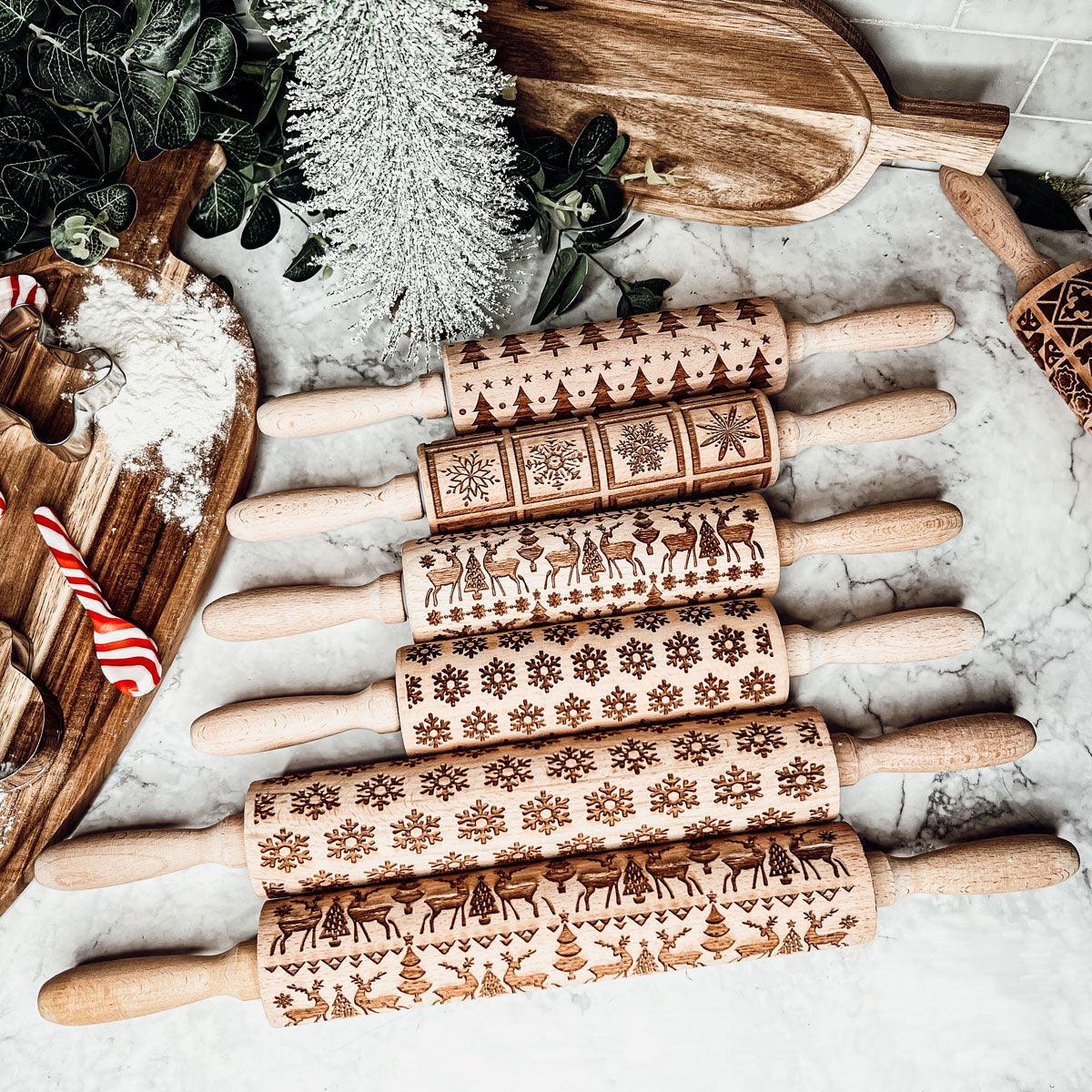 Christmas Engraved Rolling Pin Set