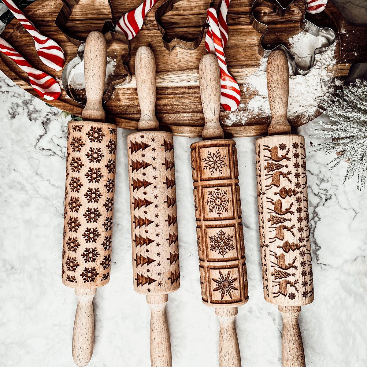Christmas Engraved Rolling Pin Set