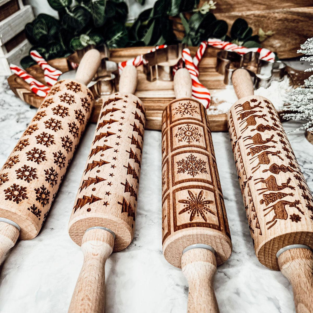 Christmas Engraved Rolling Pin Set