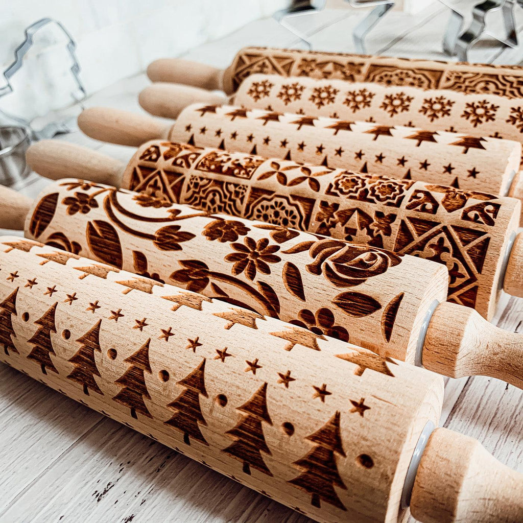 Christmas Engraved Rolling Pin Set