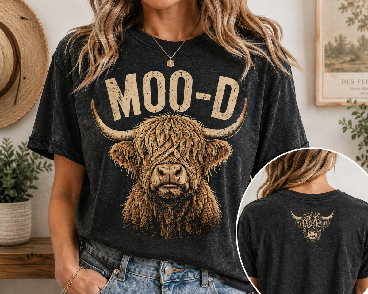 Highland Cow MOO-D Western Tee
