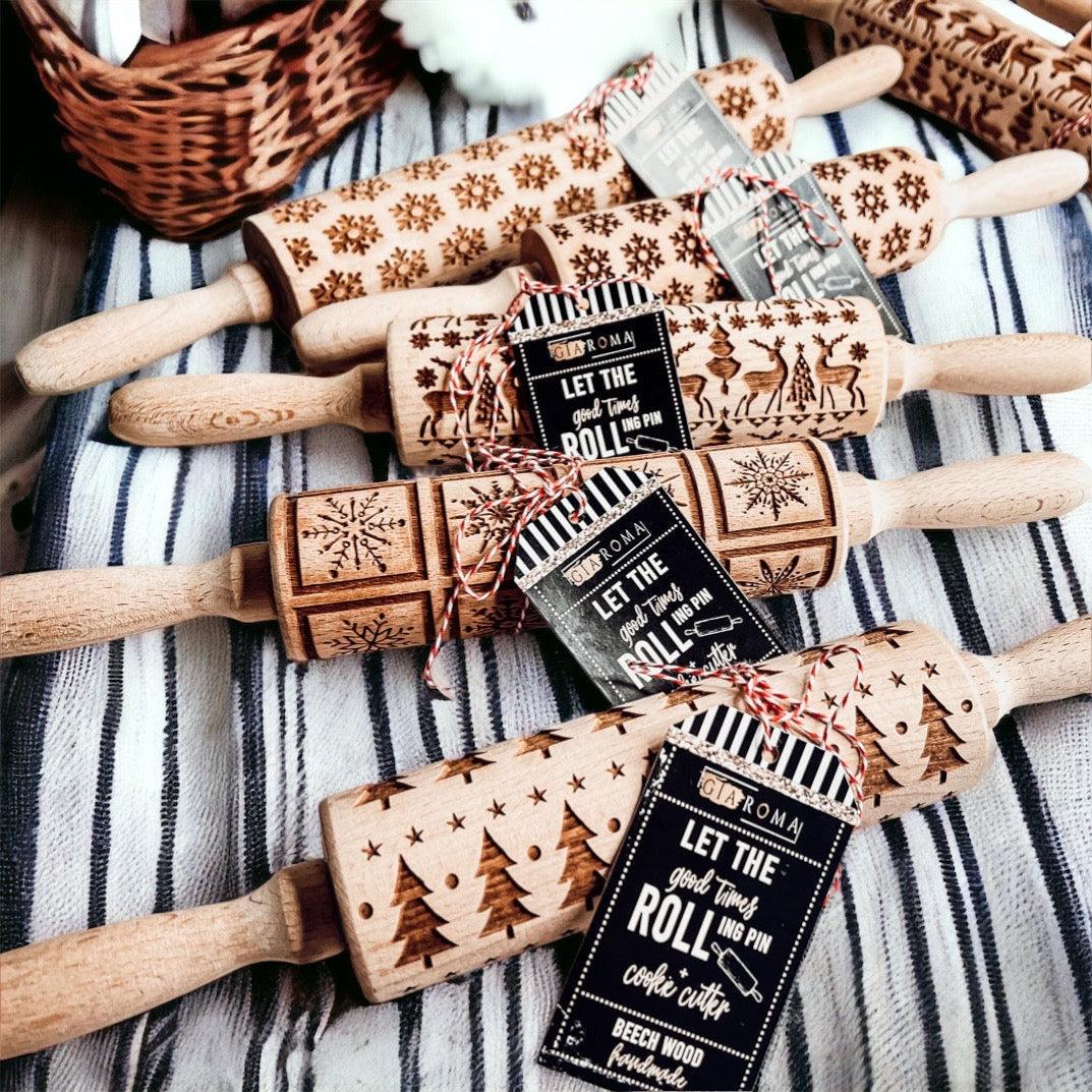 Christmas Engraved Rolling Pin Set