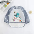 1-Piece Waterproof Baby Eating Smock – Toddler Cartoon Long Sleeve Art Apron, Animal Smock & Soft Feeding Bib for Infants