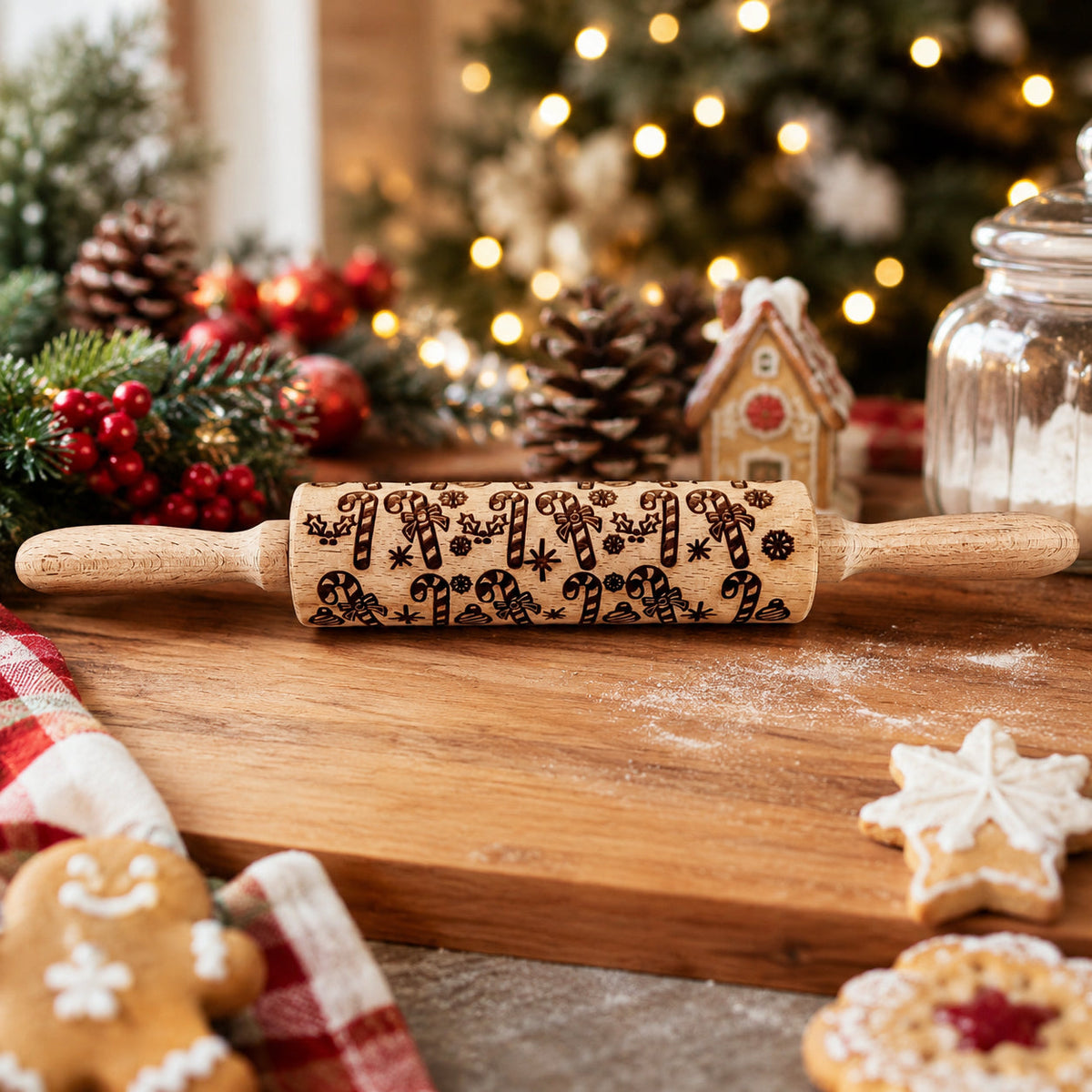 Christmas Engraved Rolling Pin Set