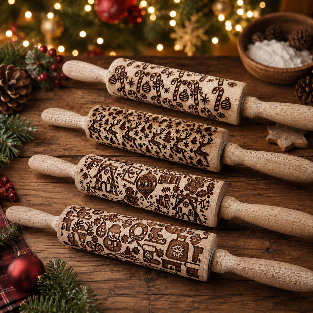 Christmas Engraved Rolling Pin Set