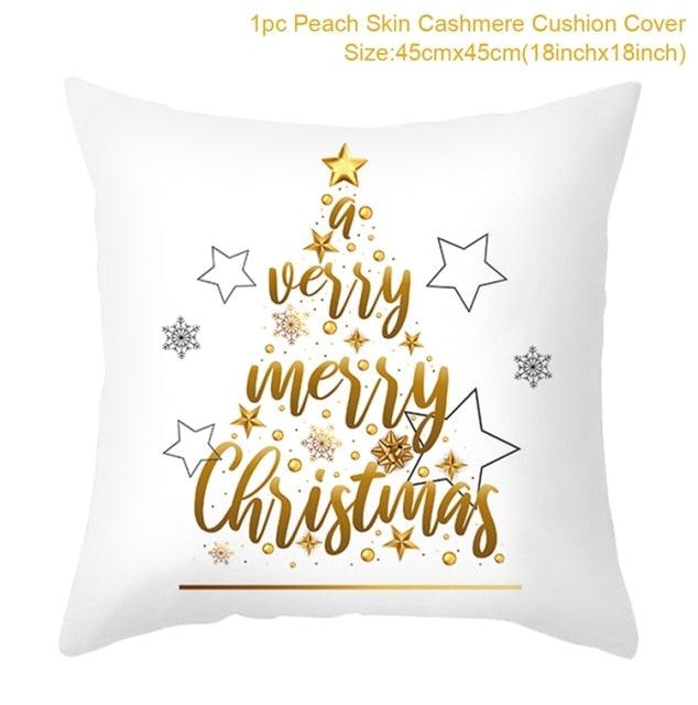 Christmas Pillowcase Merry Christmas Decor For Home Red Green Christmas Pillow Covers Vintage Red Xmas Tree Rustic Home Decorative Cushion Cover 45x45cm Ornament Navidad Gifts New Year 2022