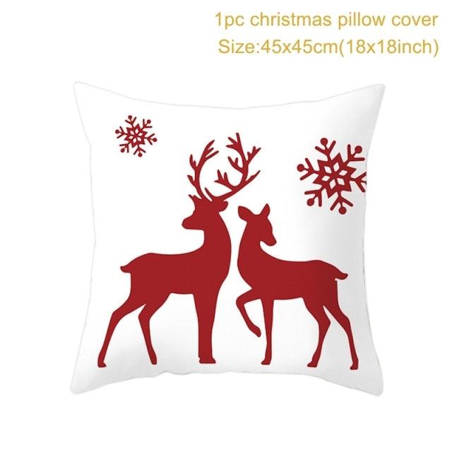 Christmas Pillowcase Merry Christmas Decor For Home Red Green Christmas Pillow Covers Vintage Red Xmas Tree Rustic Home Decorative Cushion Cover 45x45cm Ornament Navidad Gifts New Year 2022