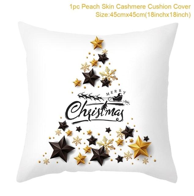 Christmas Pillowcase Merry Christmas Decor For Home Red Green Christmas Pillow Covers Vintage Red Xmas Tree Rustic Home Decorative Cushion Cover 45x45cm Ornament Navidad Gifts New Year 2022