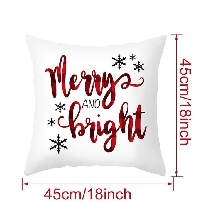 Christmas Pillowcase Merry Christmas Decor For Home Red Green Christmas Pillow Covers Vintage Red Xmas Tree Rustic Home Decorative Cushion Cover 45x45cm Ornament Navidad Gifts New Year 2022