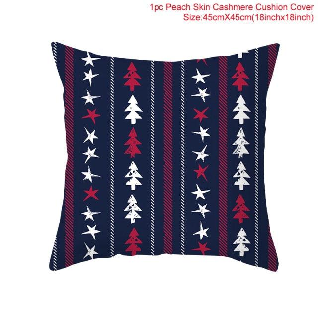 Christmas Pillowcase Merry Christmas Decor For Home Red Green Christmas Pillow Covers Vintage Red Xmas Tree Rustic Home Decorative Cushion Cover 45x45cm Ornament Navidad Gifts New Year 2022