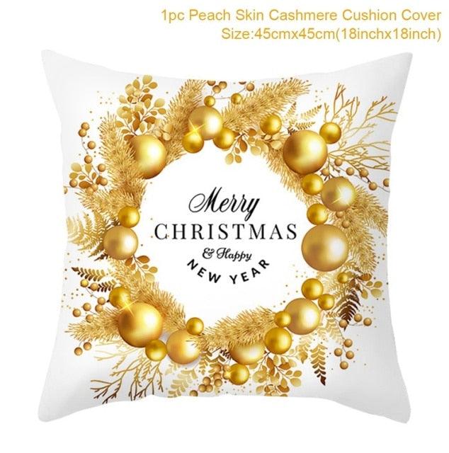 Christmas Pillowcase Merry Christmas Decor For Home Red Green Christmas Pillow Covers Vintage Red Xmas Tree Rustic Home Decorative Cushion Cover 45x45cm Ornament Navidad Gifts New Year 2022