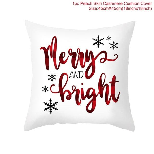 Christmas Pillowcase Merry Christmas Decor For Home Red Green Christmas Pillow Covers Vintage Red Xmas Tree Rustic Home Decorative Cushion Cover 45x45cm Ornament Navidad Gifts New Year 2022