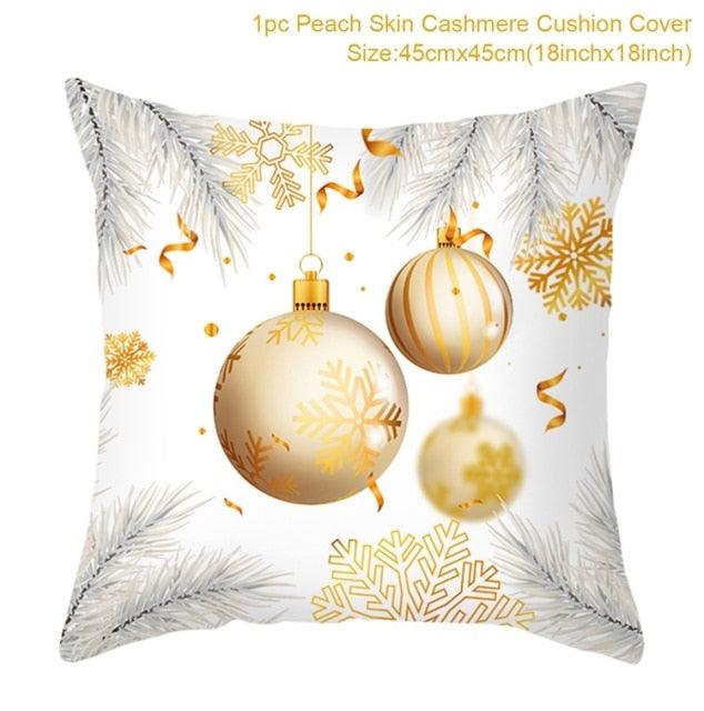 Christmas Pillowcase Merry Christmas Decor For Home Red Green Christmas Pillow Covers Vintage Red Xmas Tree Rustic Home Decorative Cushion Cover 45x45cm Ornament Navidad Gifts New Year 2022