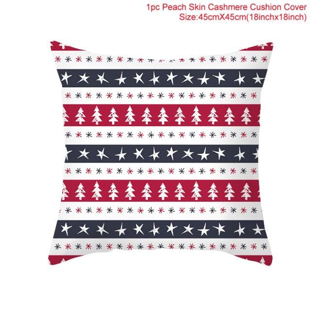 Christmas Pillowcase Merry Christmas Decor For Home Red Green Christmas Pillow Covers Vintage Red Xmas Tree Rustic Home Decorative Cushion Cover 45x45cm Ornament Navidad Gifts New Year 2022