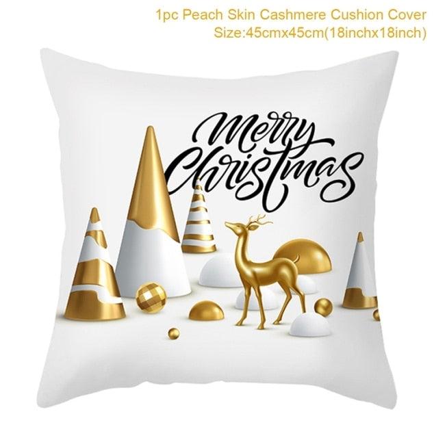 Christmas Pillowcase Merry Christmas Decor For Home Red Green Christmas Pillow Covers Vintage Red Xmas Tree Rustic Home Decorative Cushion Cover 45x45cm Ornament Navidad Gifts New Year 2022