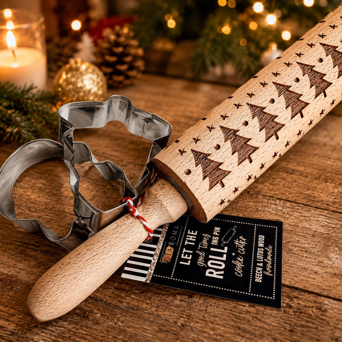 Christmas Engraved Rolling Pin Set