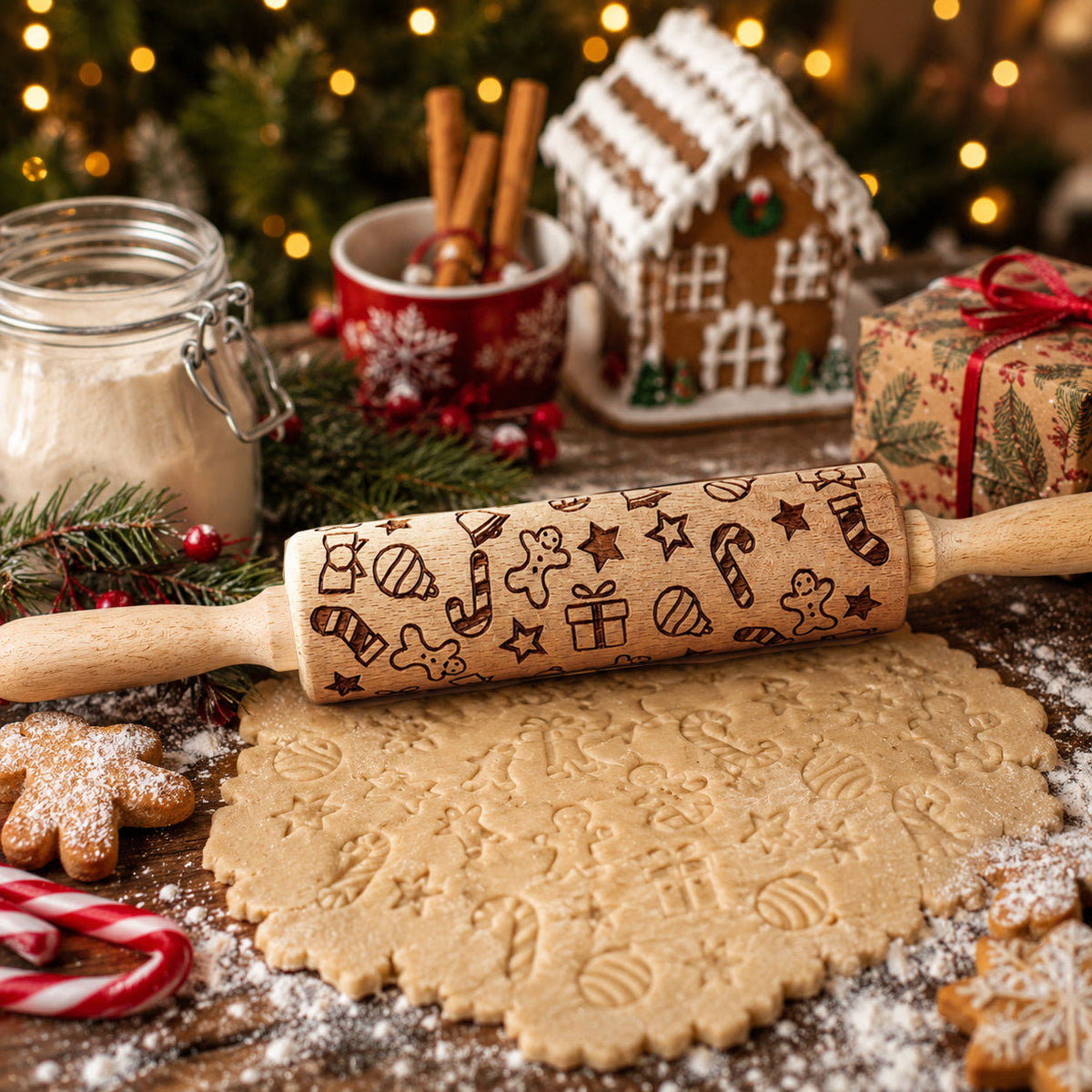 Christmas Engraved Rolling Pin Set