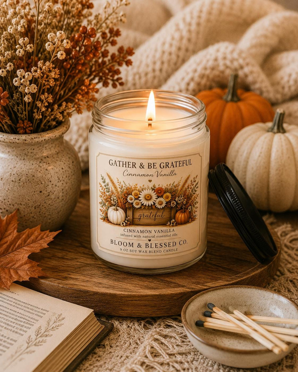 Gather & Be Grateful Cinnamon Vanilla Candle