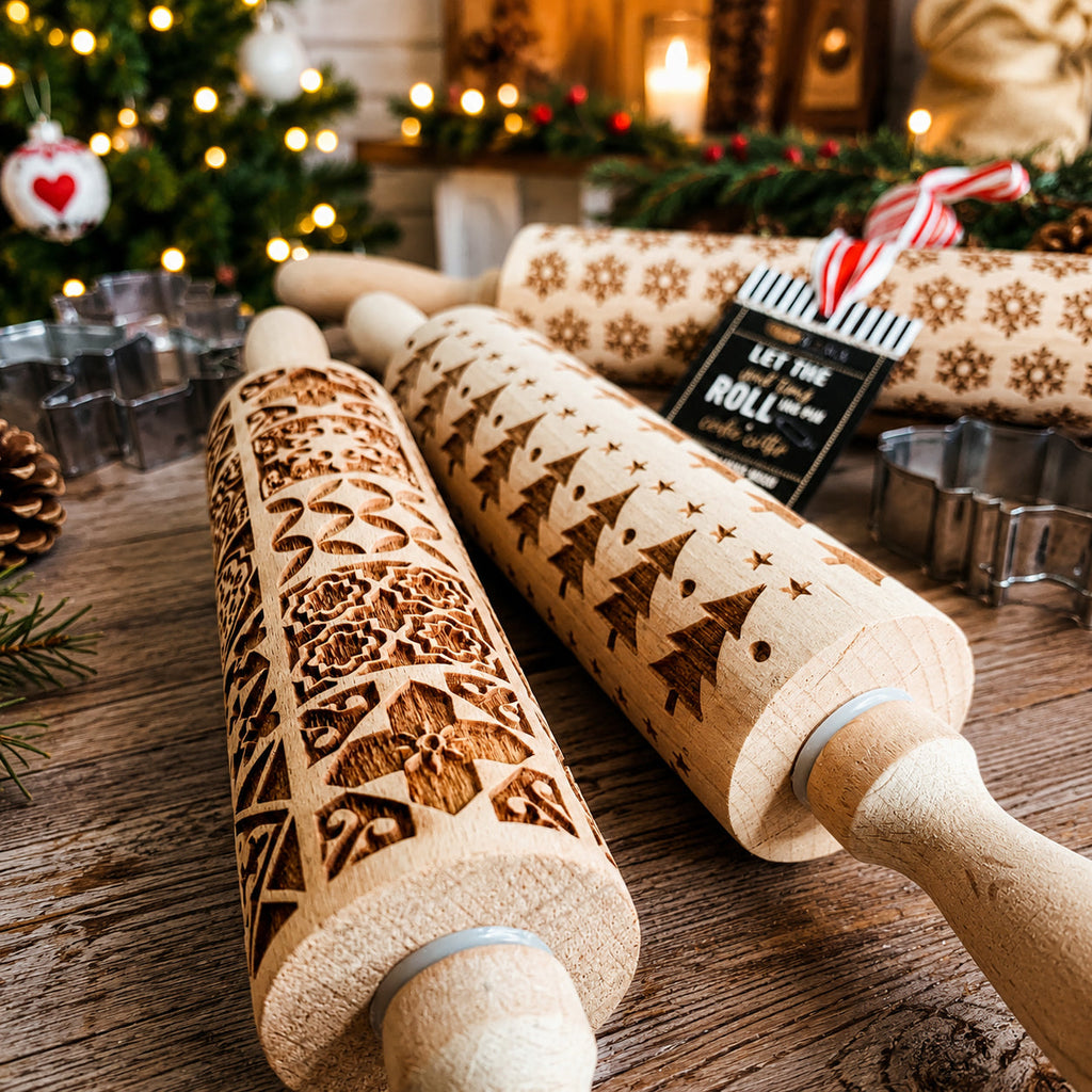 Christmas Engraved Rolling Pin Set