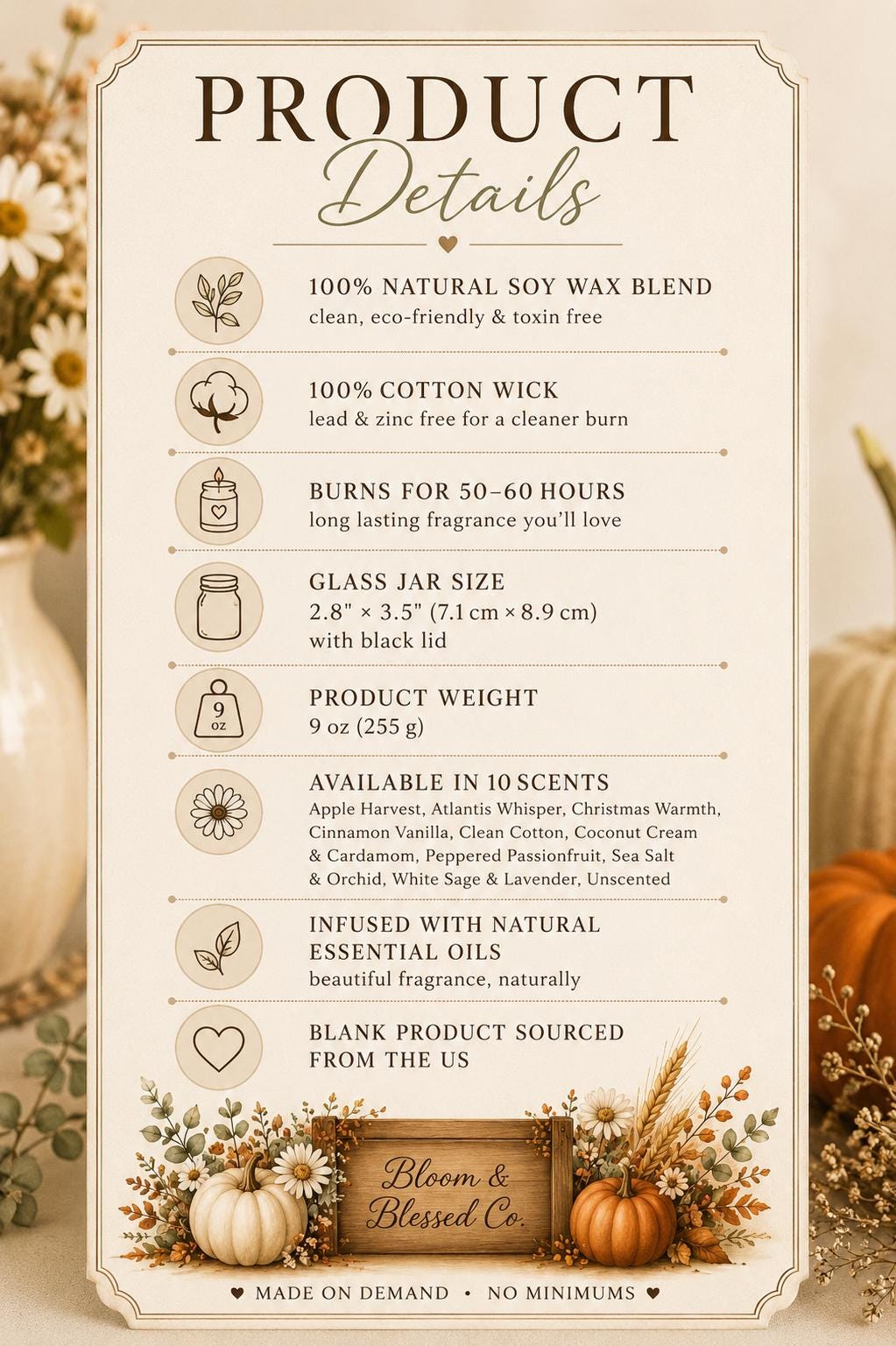 Gather & Be Grateful Cinnamon Vanilla Candle