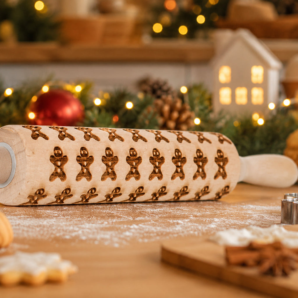 Christmas Engraved Rolling Pin Set