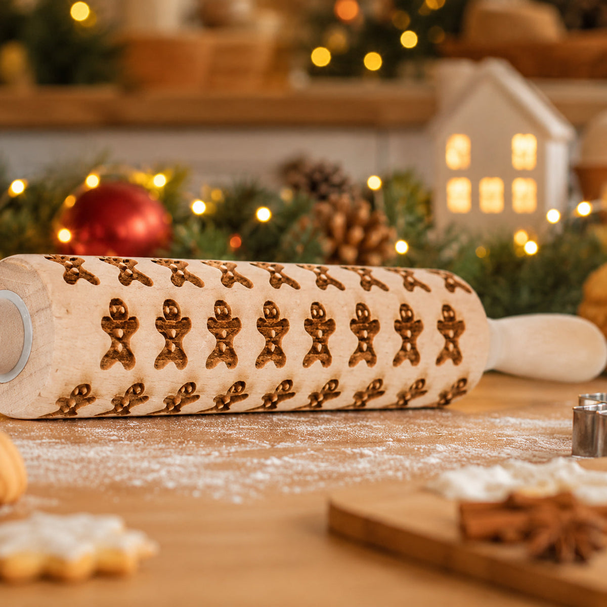 Christmas Engraved Rolling Pin Set