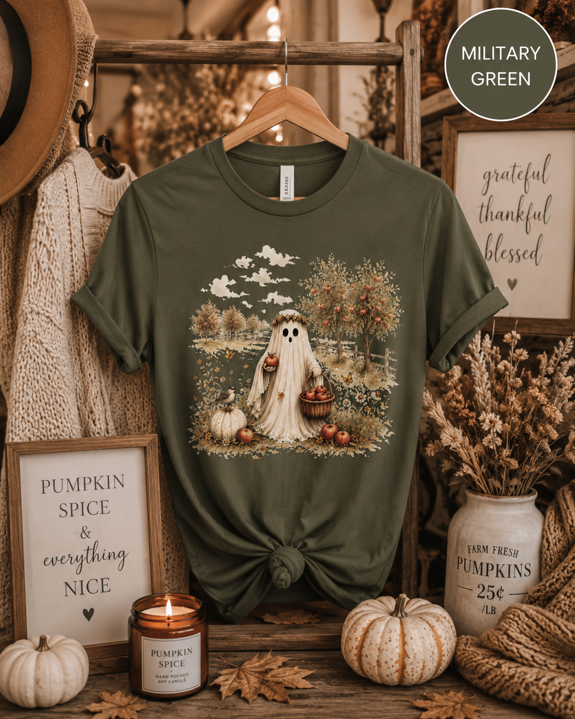 Apple Picking Ghost Autumn Tee