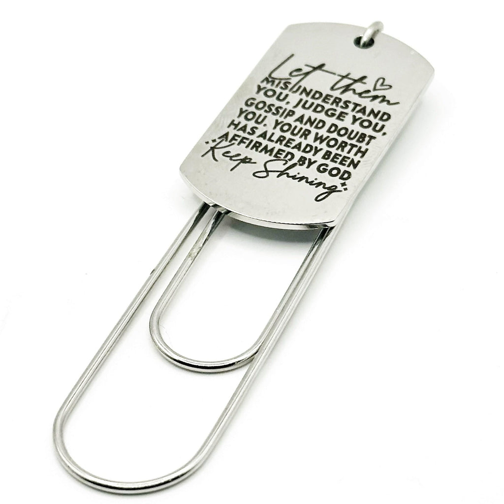 Keep Shining Faith Bookmark Christian Inspirational Quote Stainless Steel Paperclip Bookmark Religious Gift
