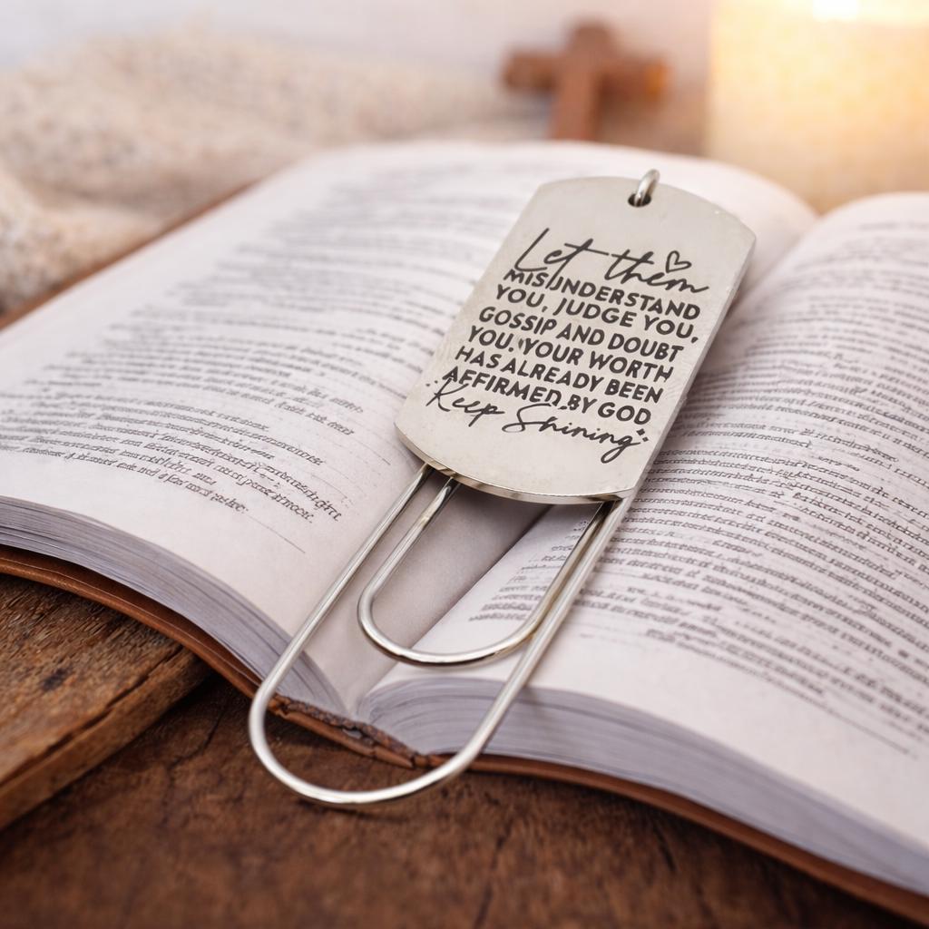 Keep Shining Faith Bookmark Christian Inspirational Quote Stainless Steel Paperclip Bookmark Religious Gift