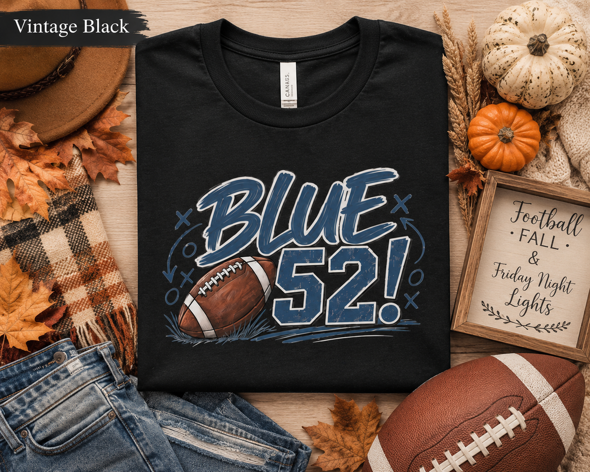 Blue 52 Football Game Day Tee