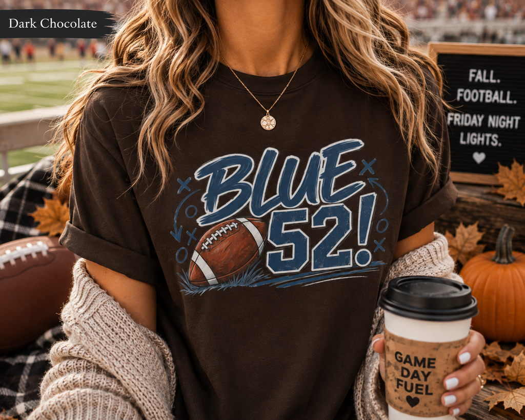 Blue 52 Football Game Day Tee