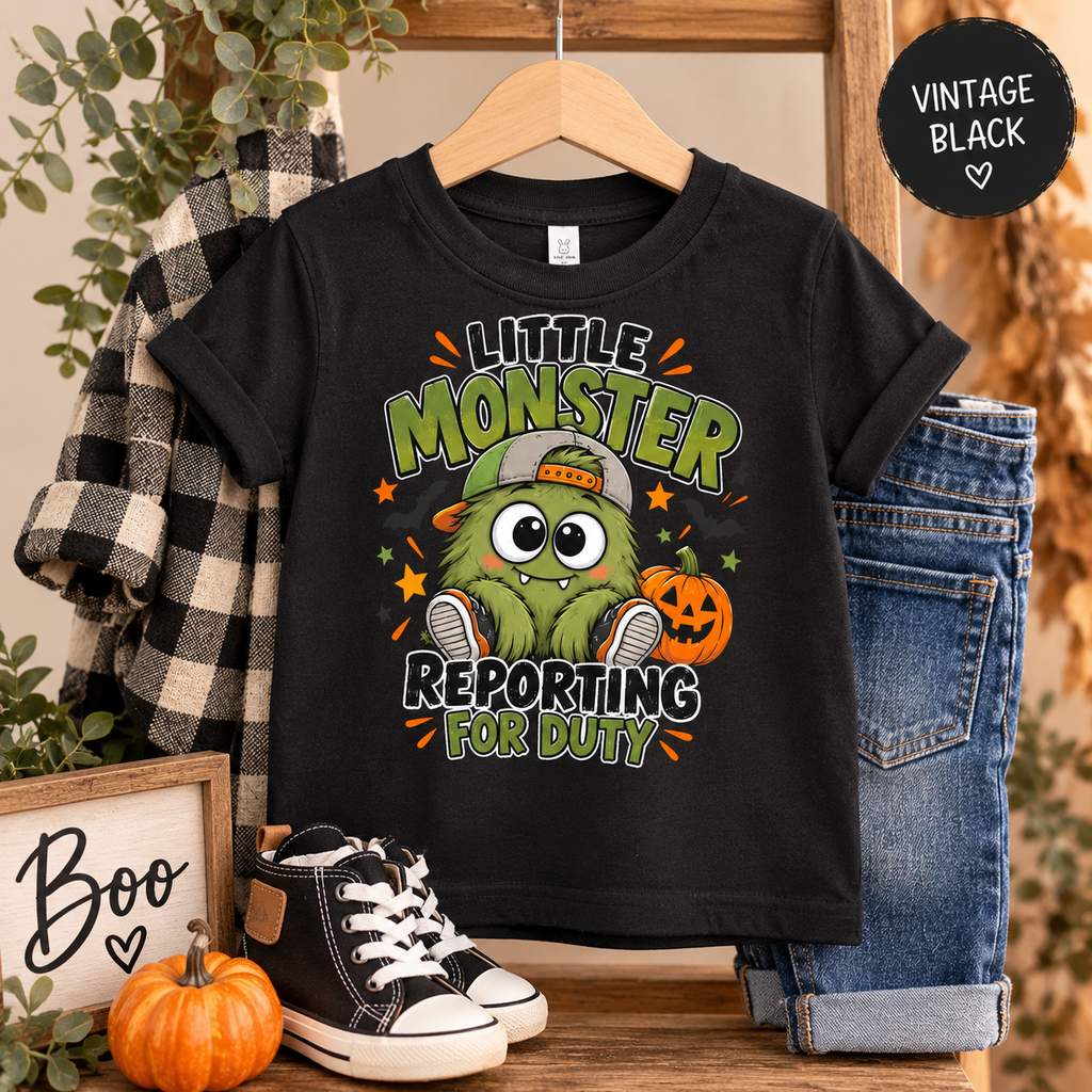 Little Monster Reporting for Duty Toddler Tee