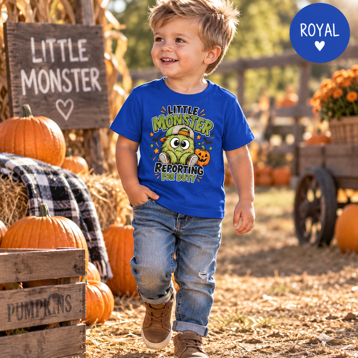Little Monster Reporting for Duty Toddler Tee
