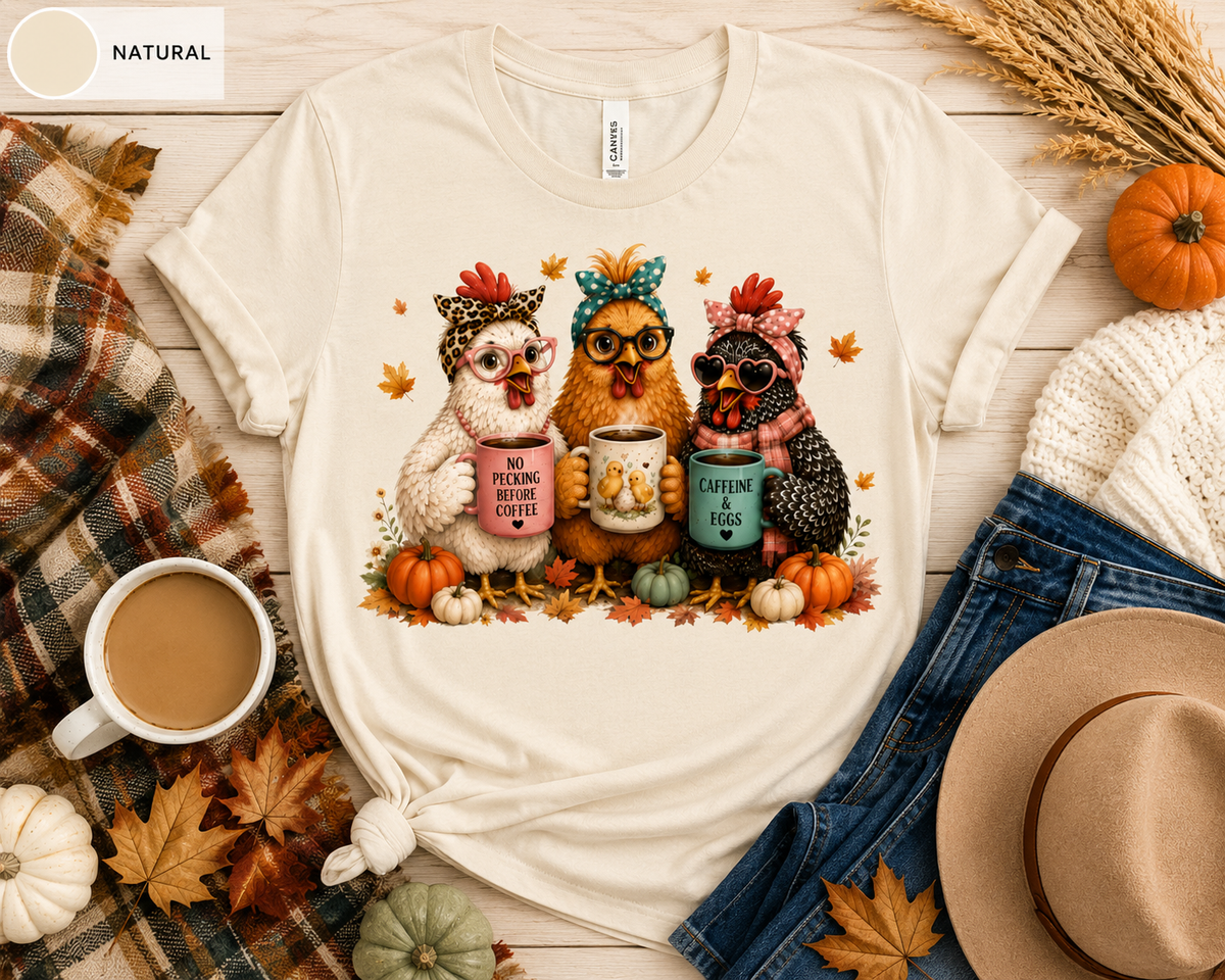Funny Chicken Coffee Farm Girl Tee