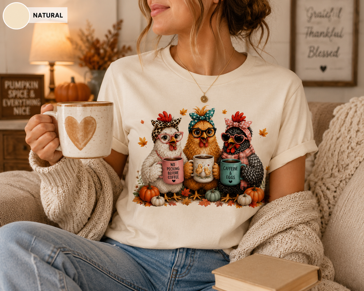 Funny Chicken Coffee Farm Girl Tee