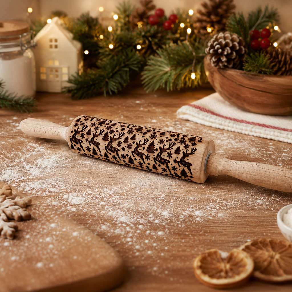 Christmas Engraved Rolling Pin Set