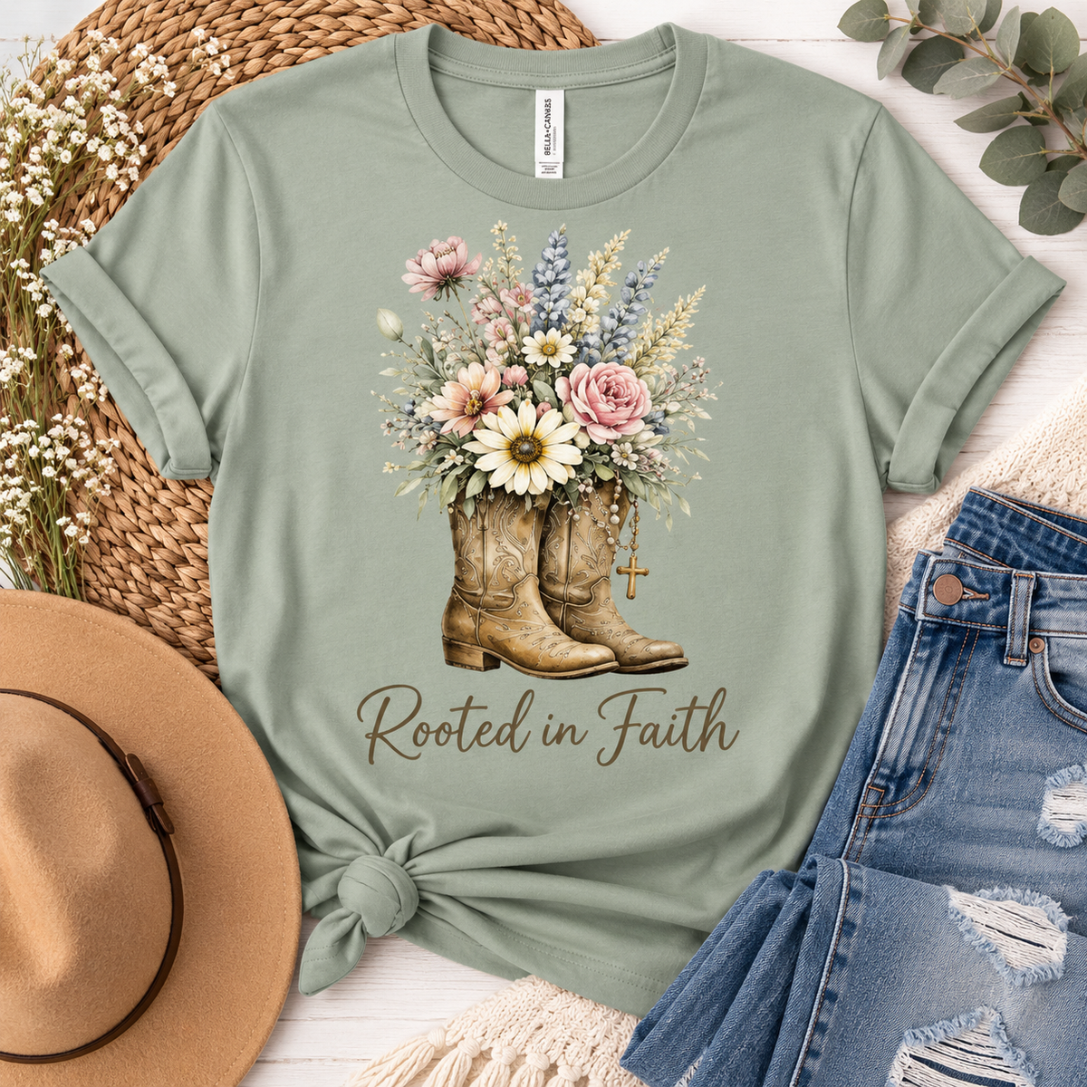 Rooted in Christ Christian Tee