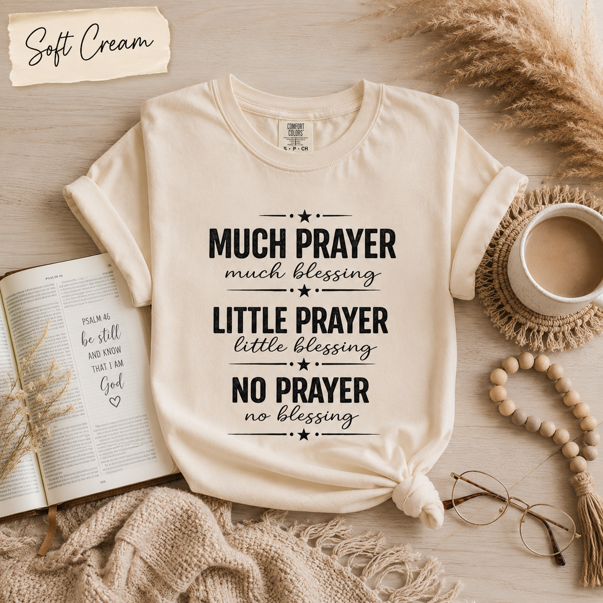 Much Prayer Much Blessing Christian Tee